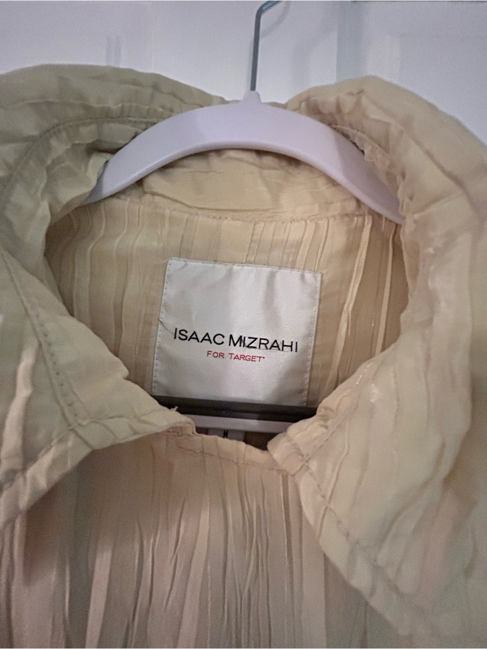 Isaac Mizrahi for Target Cream Textured Tie-Waist Trench Coat M - Picture 5 of 9